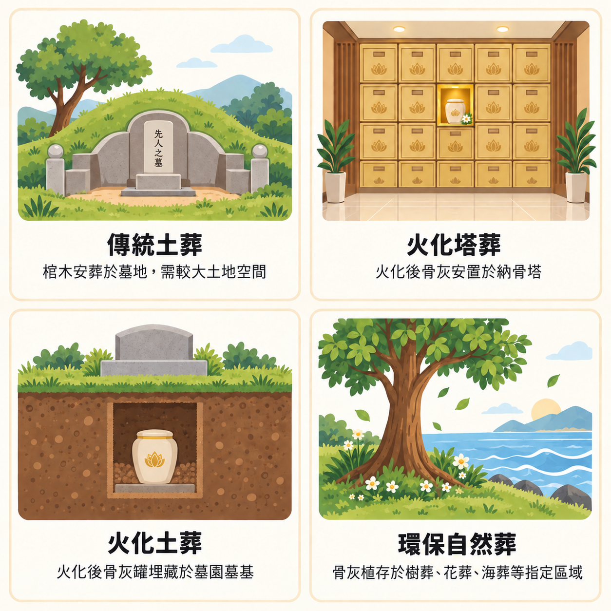 台灣常見的四種葬法
